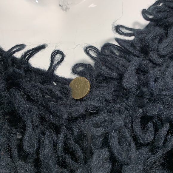 HANDKNIT BLACK LOOPS SWEATER CARDIGAN V NECK SCHIAPARELLI - Picture 5 of 16